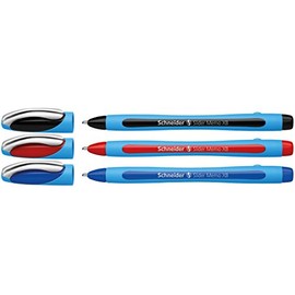 Schneider Slider Memo XB Ballpoint Pen, 3-Pack, Black/Blue/Red (150293)
