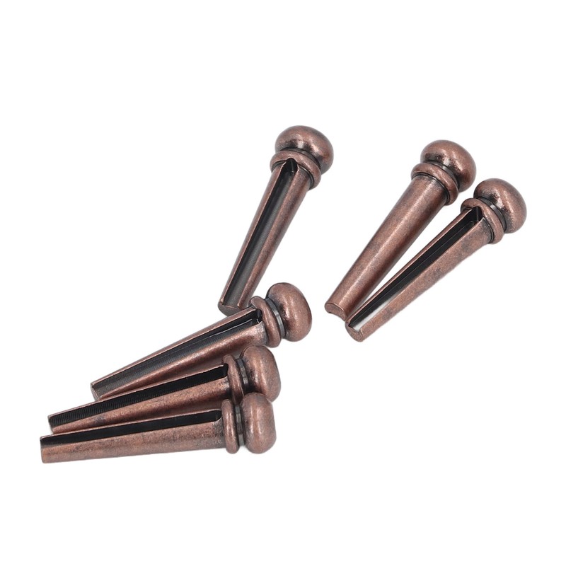 6PCS Guitar Bridge Pin Copper Acoustic Guitar Bridge Pins Peg
