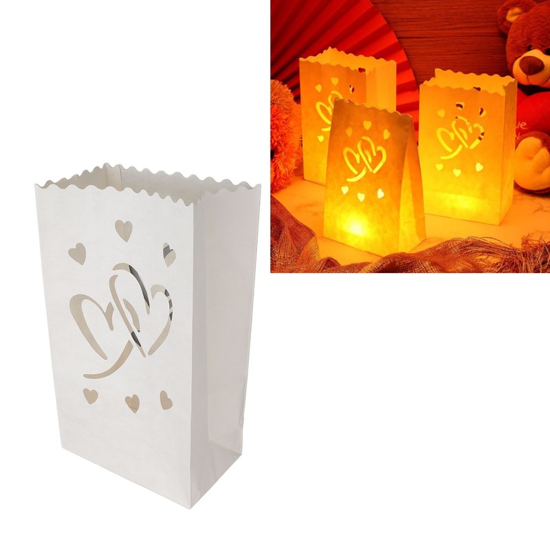 20pcs Tea Light Candle Bag Flame Retardant Reusable Heart Shape
