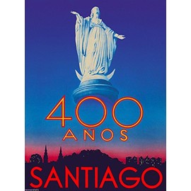 Magnet Santiago Chile Virgin Mary South America Vintage Travel Advertisement Magnet