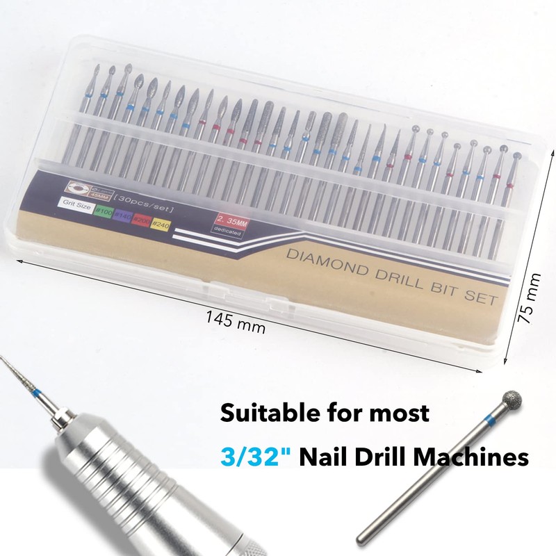 Homeet Pack of 30 Nail Cutter Bits Diamond Professional Nail