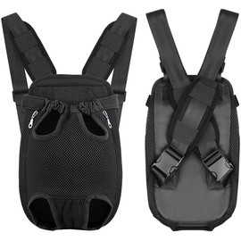 Pet Carrier Backpack, Adjustable Pet Front Cat Dog Carrier Backpack Travel Bag, Legs Out, Easy-Fit for Traveling Hiking Camping for Small Medium Dogs Puppies Biking and Motorcycle, Camping, Hiking (M)