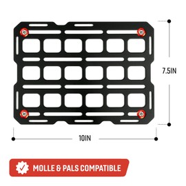 Center Console MOLLE Tech Plate Kit – Large – Universal Mounting Panel for Vehicle Organization