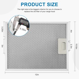 2-Pack W10169961A Hood Vent Grease Filter 10.5" X 12" Microwave Grease Filter With 3-Layer Aluminum Mesh Compatible with Whirlpool, Jenn.Air Range Hoods Replaces W10875058 W11245983 by AMI PARTS