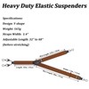 1.4 Inch Wide Brown Suspenders for Men Heavy Duty with