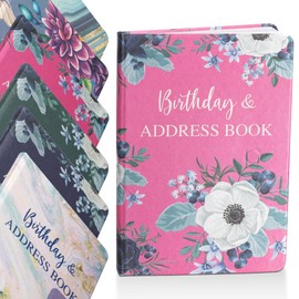 Pink Flower A to Z Telephone Address Book A-Z Index Hardcover with Pen A5 Address Book Home Office Work Pink