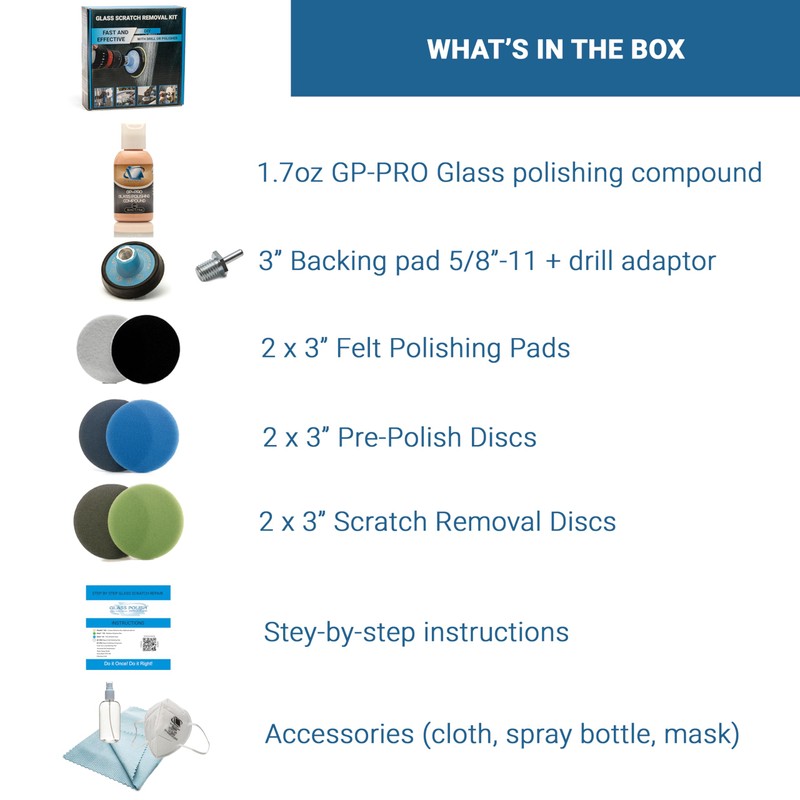 Glass Polish (3'') Glass Scratch Removal Kit for use with