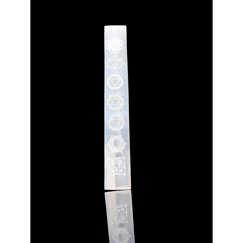 Steinfixx® Real Selenite Charging Plate | Ruler with Beautiful Engraved