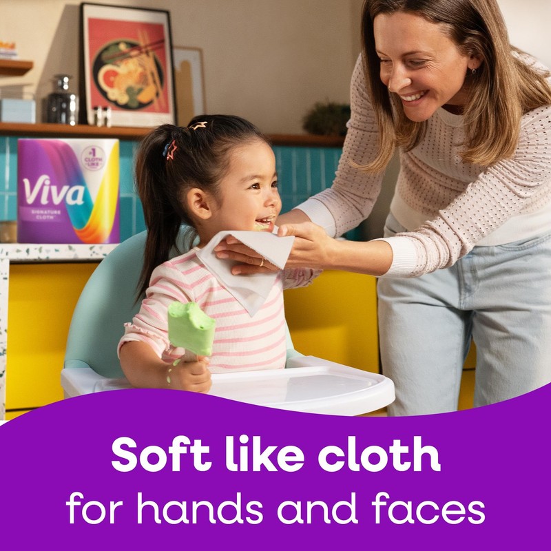 Viva Signature Cloth Paper Towels, Choose-A-Sheet Size, 3 Double Rolls,