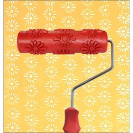 Bueer 7" DIY Patterned Paint Roller Decorative Rubber Roller with Plastic Handle (Model EG194)