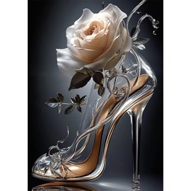 EOBROMD Diamond Painting Kits for Adults High Heel, DIY 5D Diamond Art Kits for Adults Beginners, Full Round Drill Diamond Dots Crystal Craft Kits for Home Wall Art Decor Gifts 30x40cm