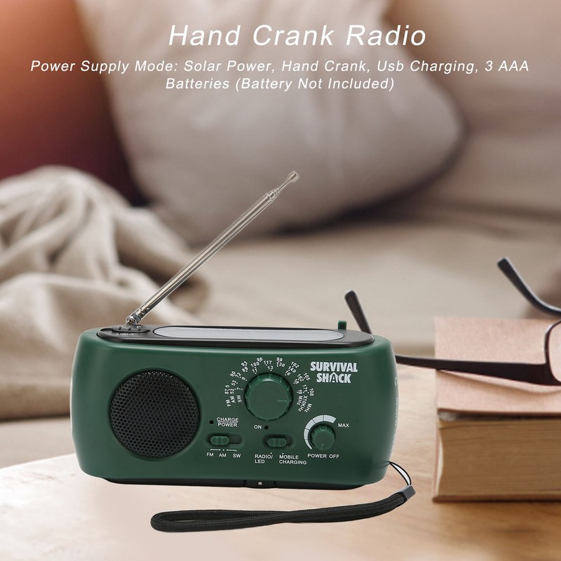 Hand Crank Radio Portable Practical LED Torch Outdoor Multi Band