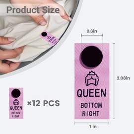 ETsupply SheetSnaps Queen Sheet Labels – 12-Pack Pink Snap-On Sheet Size Tags – Easy Bed-Making & Linen Closet Organization – Machine Washable Sheet Markers for Queen Bedding