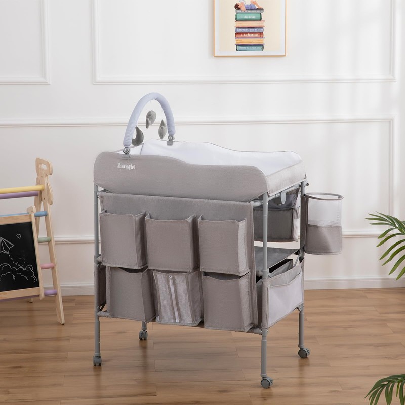 Baby Changing Table, Versatile Portable Folding Changing Table, Waterproof Diaper