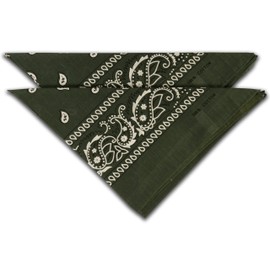 fashionchimp® Unisex Velour Bandana, Made of 100% Cotton, AZO-Free, Pack of 2 - olive green