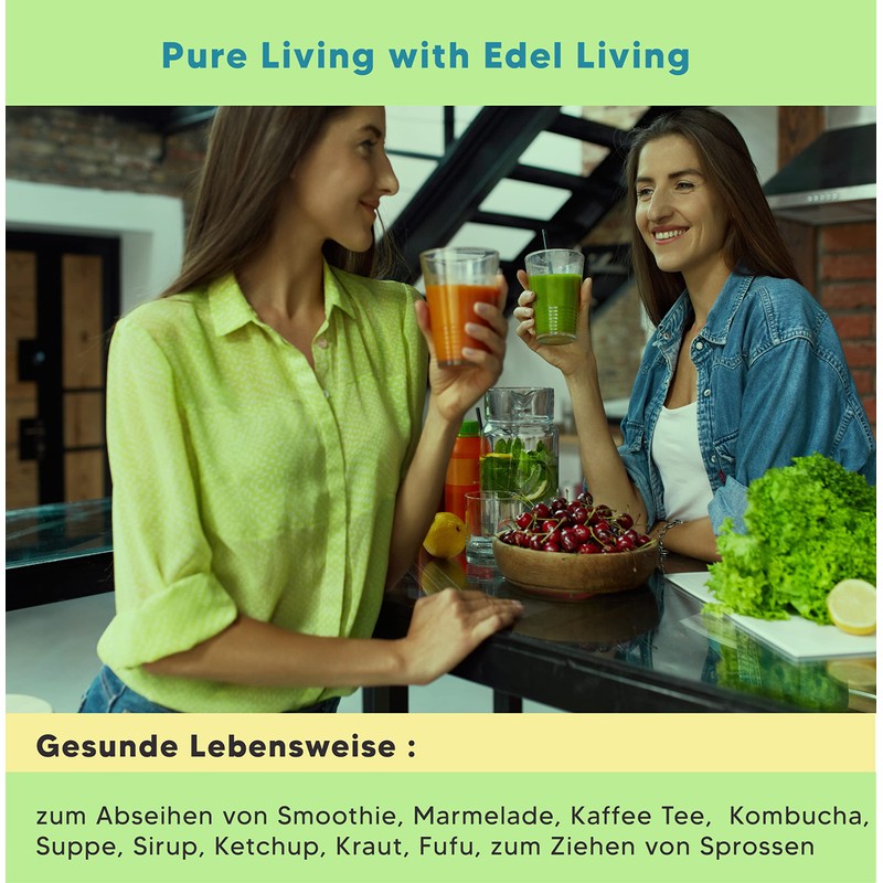 Edel Living Straining Cloth with Drawstring, Cheesecloth, Reusable, Made of