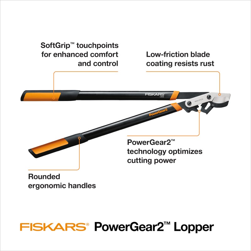 Fiskars 32-Inch Loppers for Tree Trimming, Heavy Duty, Low-Friction Sharp