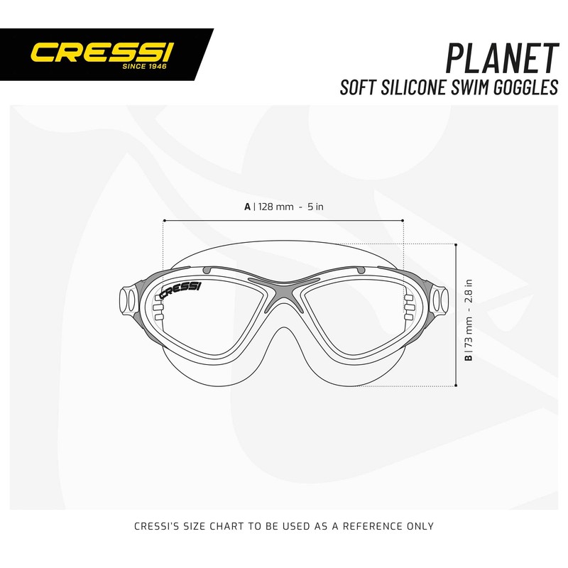 CRESSI Planet Goggles Black/Frame Lime Black - Premium Anti Fog
