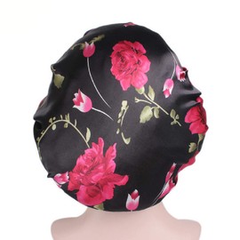 Simoda Satin Floral Night Cap for Curly Hair Elastic Band Sleep Hat Hair Care Satin Hood - #10, size: m