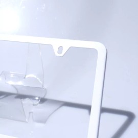 KA Depot Slim License Plate Cover Frame Holder 2 Hole Stainless Steel Matte Flat White
