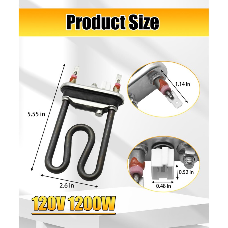 AEG72950001 Dishwasher Heater Assembly Compatible with LG Dishwasher,Replace 2657686,PS7788065 etc