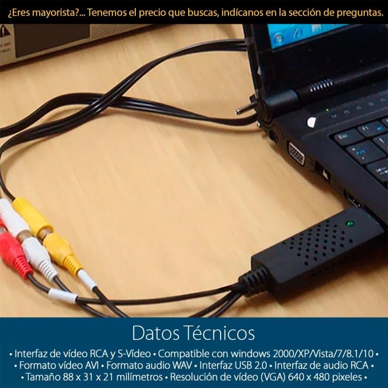 Mercader Digital Tarjeta Capturadora De Audio Y Vídeo Rca Y