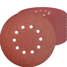 10 Pack 9-Inch 10 Hole 40 Grit Drywall Sandpaper -9" Aluminum Oxide Hook-and-Loop Sanding Disc for ‎ Drywall Sander Wood Furniture Finishing…