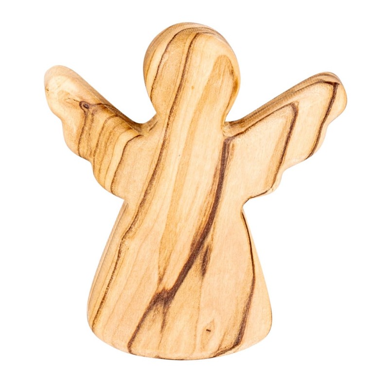 Guardian Angel Olive Wood H5 cm Lucky Charm Worry Stone