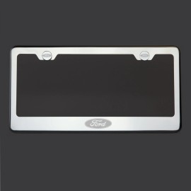 KA T304 SS Chrome Polished Ford Logo Laser Etched Engraved license Plate Frame Tag