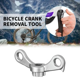 Bike Crank Removal Tool, Professional Crank Extractor with Safety Hook, Compatible with Shimano Hollowtech II, Bicycle Repair Tool for Easy Crank Removal and Installation (Silver)