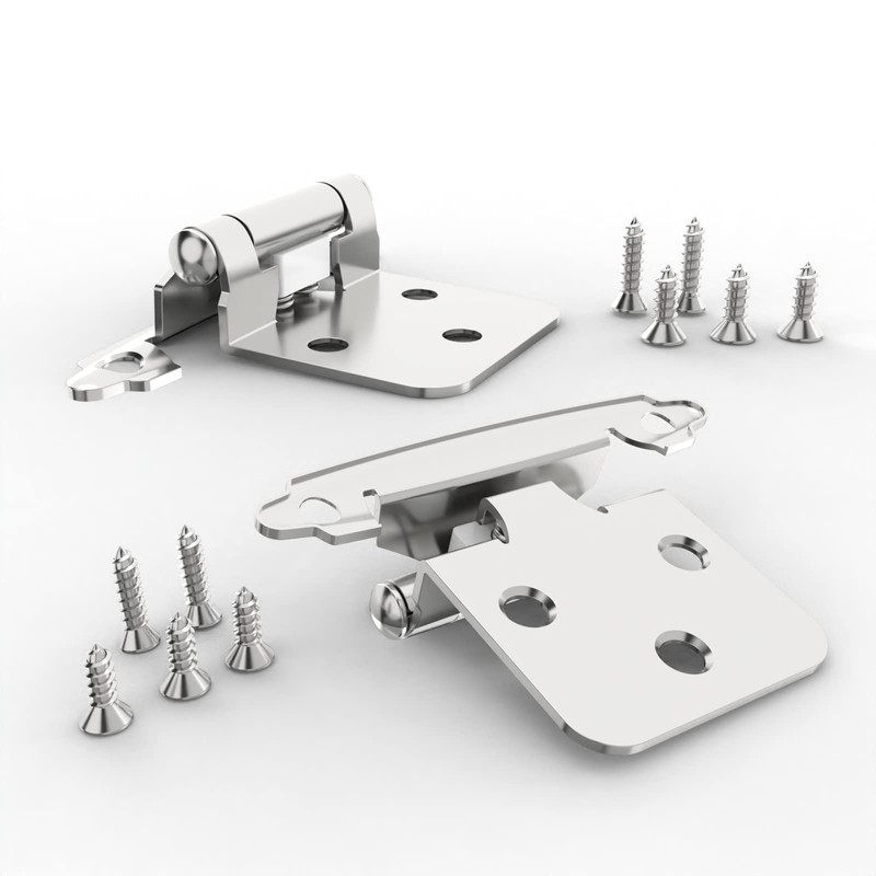 Chibery 10 Pack 1/2" Overlay Cabinet Hinges, Semi-Concealed Hinge, Cabinet