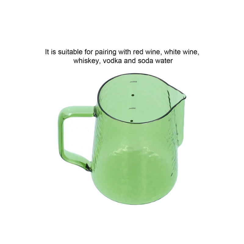 500ml Milk Frothing Pitcher Multipurpose Borosilicate Glass Milk Jug for