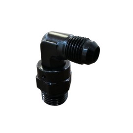 Tepilauda 6AN Male Flare to 8AN -8 ORB O-ring Boss 90 Degree Swivel Fitting Adapter Aluminum Black