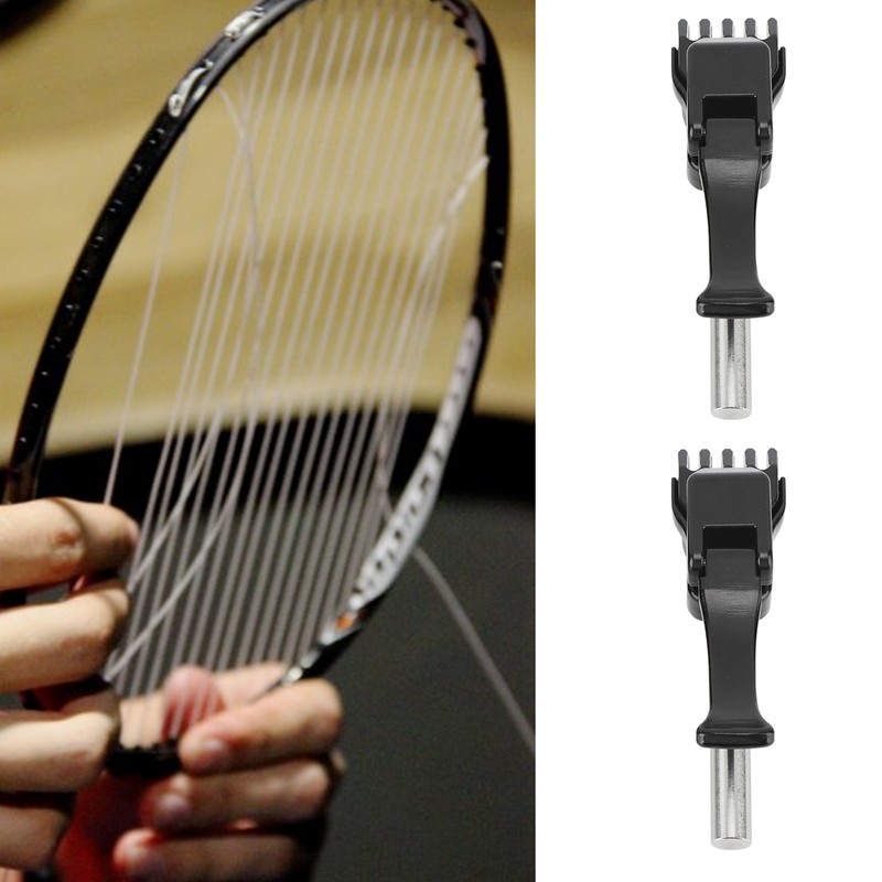 1Pair Black Badminton Stringing Clamp Tennis Flying Clamp Recket Starting