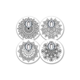 MySweetStitch Freestyle Libre 3 Sensor Stickers, Set of 4, Mandala, with Ventilation Hole, Made in Germany