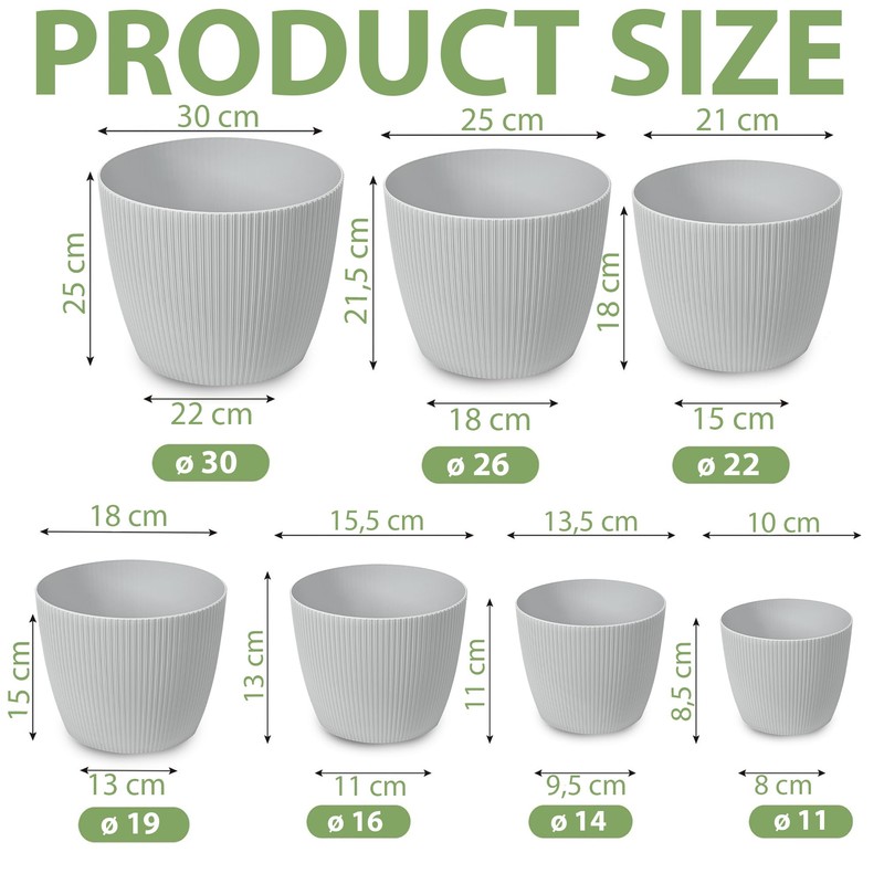 PECZEKO Matte Flower Pot, Plastic Planter, Decorative Pot for Large