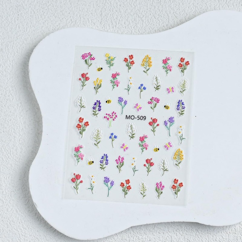 3 Sheet Flower Nail Stickers for Nail Art Decals YEFIUO