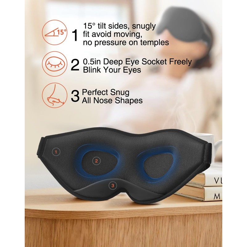 MABAO Sleep Mask for Side Sleeper, Eye Mask for Sleeping