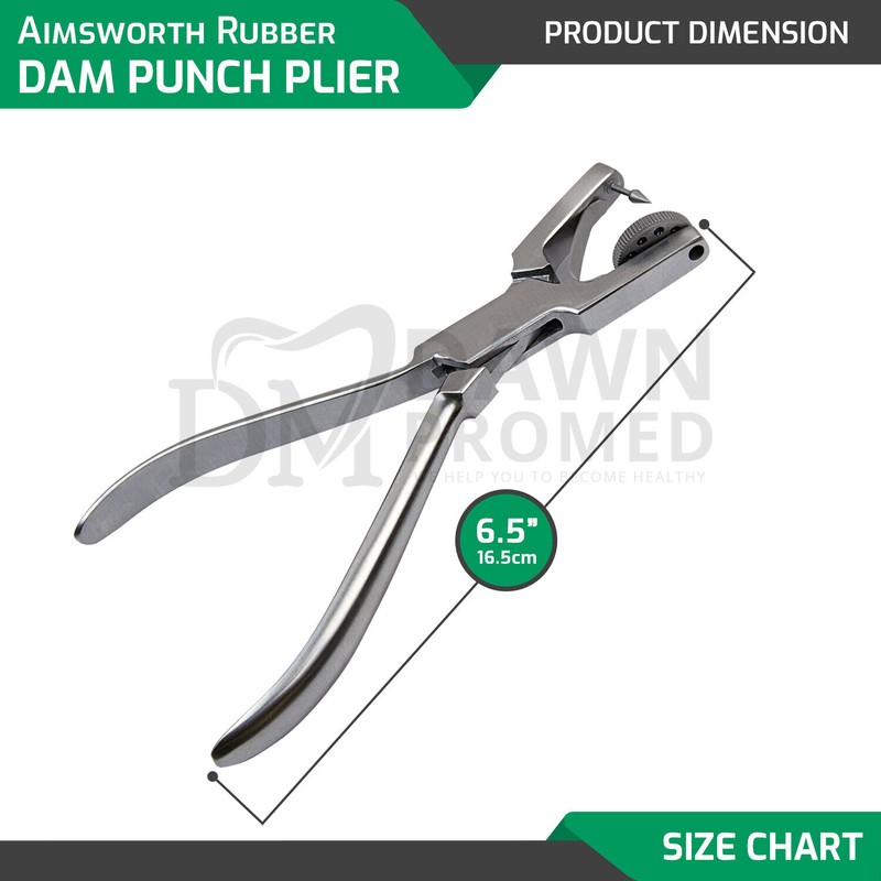 DawnProMed Ainsworth Rubber Dam Punch Rotatory 5 Hole Dental Endodontic