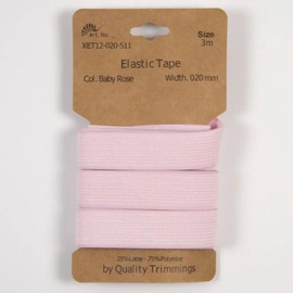 Elastic Band | 3 m Cards | 10 mm or 20 mm Wide (20 mm - Baby Pink)