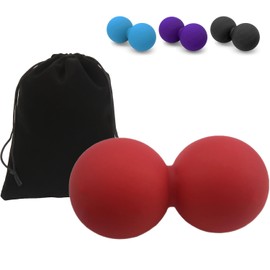 Peanut Massage Ball, Double Lacrosse Massage Ball, Mobility Ball, therapy massage ball for Myofascial Release, Muscle Relaxer, Acupoint Massage, Sore Muscles, Deep Tissue Massage Tool(Red)
