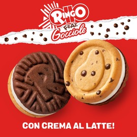 Ringo feat. Gocciole Biscotti Limited Edition, Frollino e Frollino al Cacao con Gocce di Cioccolato e Crema al Latte Ringo, Confezione da 165g