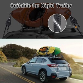 Masterwise Rope Ratchet Straps, Kayak Tie Down Straps with Reflective Stripe, Boat Trailer Straps Canoe Bow and Stern Rope Hanger Kayak and Canoe Accessories (Black, 3/8" x12'-2pcs)