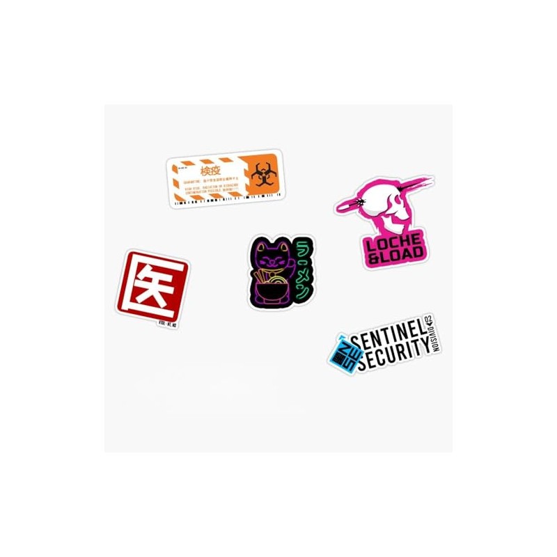 Cyberpunk Pack 2 Bumper Sticker Window Vinyl Decal 5"