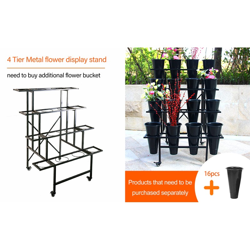 Zhongma 4 Tier Metal Flower Display Stand Frame(This item is