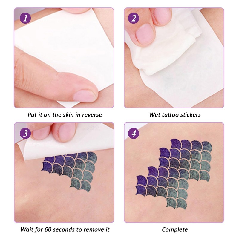 18 Fish Scale Tattoo Stickers, Creative and Stylish, Waterproof and