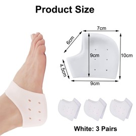 3 Paar Silikon Fersenpolster, Fersenschutz aus Gel, Fersenpolster Heel Protector, Einlagen bei Plantarfasziitis, Sehr Geeignet für Fersenschmerzen, Trockene Rissige