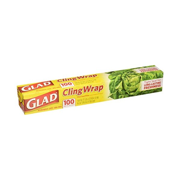 Glad Cling Wrap, Clear Food Wrap, BPA -Free, Microwave Ready,