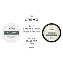 Cremo Hair Styling Cream, Barber Grade, Medium Hold, Medium Shine Hair Products, 4 Oz