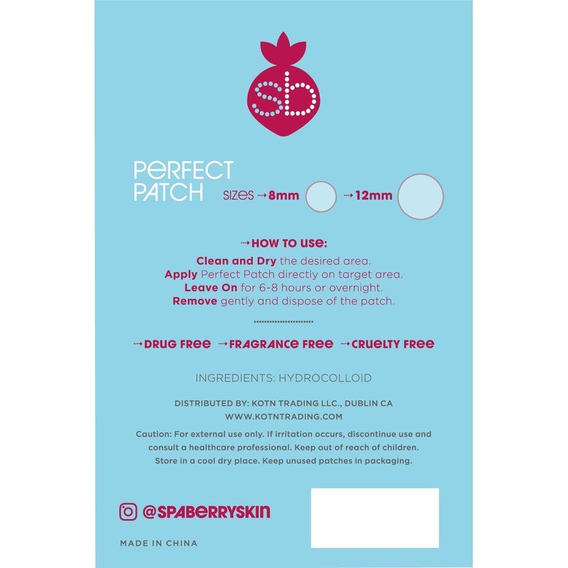 SPABERRY Perfect Patch, Blemish Rescue Cover, 108 Patches